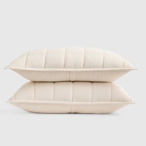 QUINCE Organic Airy Gauze Box Quilt Sham Set Standard Ivory 6864